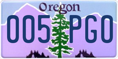 OR license plate 005PGO