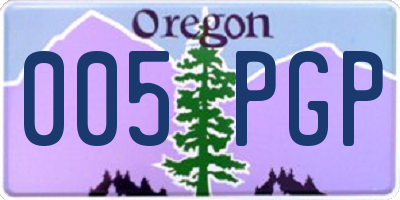 OR license plate 005PGP