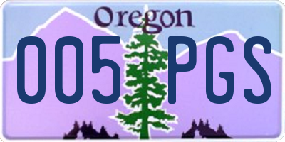 OR license plate 005PGS