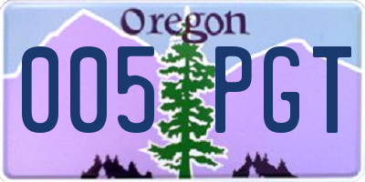 OR license plate 005PGT