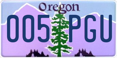OR license plate 005PGU