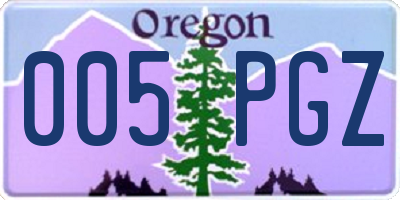 OR license plate 005PGZ