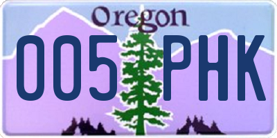 OR license plate 005PHK