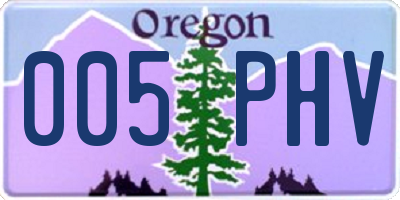 OR license plate 005PHV