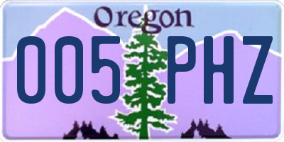 OR license plate 005PHZ