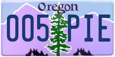 OR license plate 005PIE