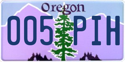 OR license plate 005PIH