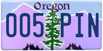 OR license plate 005PIN