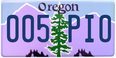OR license plate 005PIO