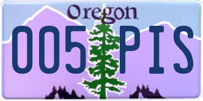 OR license plate 005PIS