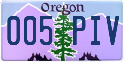 OR license plate 005PIV
