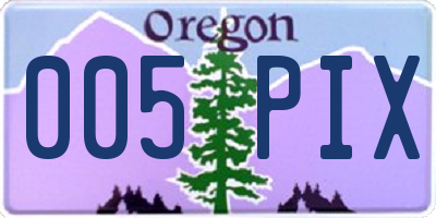 OR license plate 005PIX