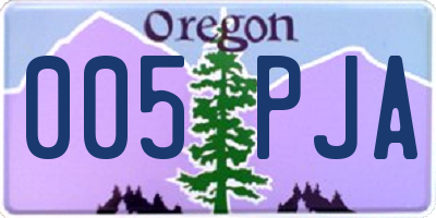 OR license plate 005PJA