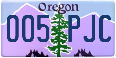 OR license plate 005PJC