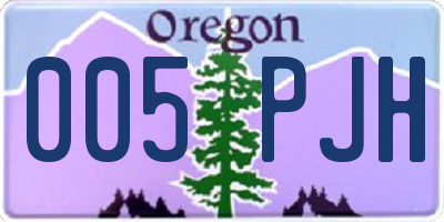 OR license plate 005PJH