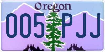 OR license plate 005PJJ