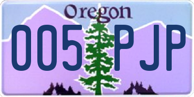 OR license plate 005PJP