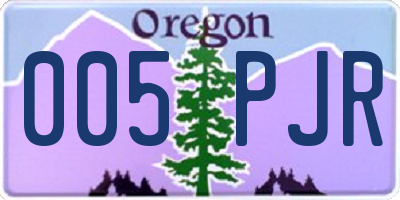 OR license plate 005PJR