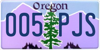 OR license plate 005PJS