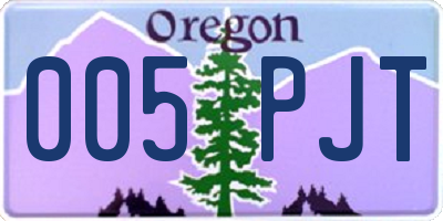 OR license plate 005PJT