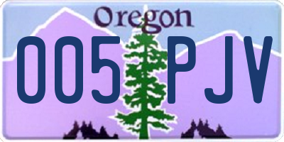 OR license plate 005PJV