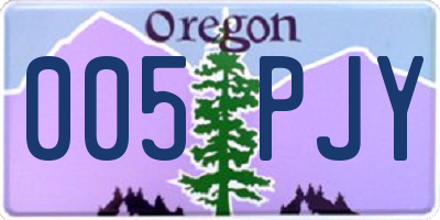 OR license plate 005PJY