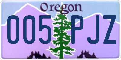 OR license plate 005PJZ