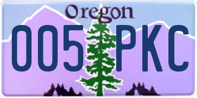 OR license plate 005PKC