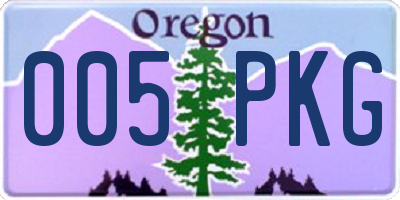OR license plate 005PKG