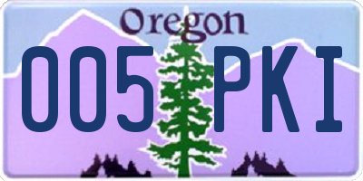 OR license plate 005PKI