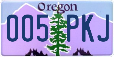 OR license plate 005PKJ