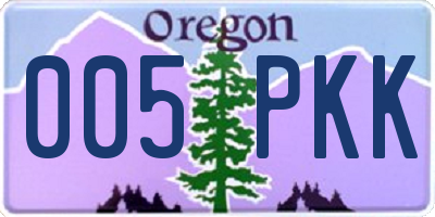 OR license plate 005PKK