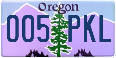 OR license plate 005PKL