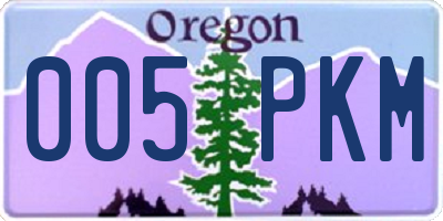 OR license plate 005PKM