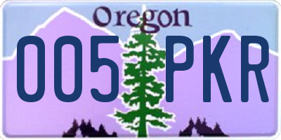 OR license plate 005PKR