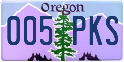 OR license plate 005PKS
