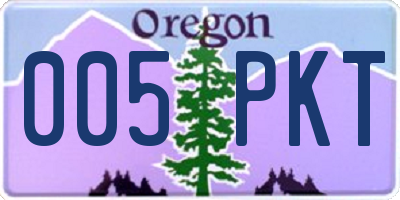 OR license plate 005PKT