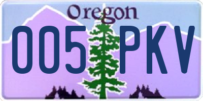 OR license plate 005PKV