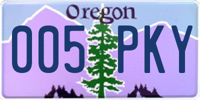 OR license plate 005PKY