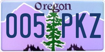 OR license plate 005PKZ