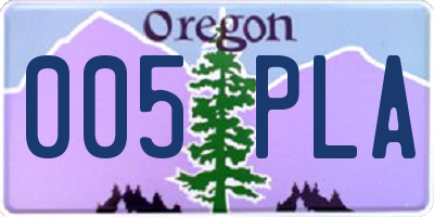OR license plate 005PLA