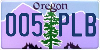 OR license plate 005PLB