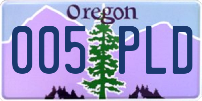 OR license plate 005PLD