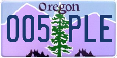 OR license plate 005PLE