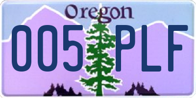 OR license plate 005PLF