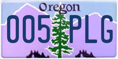 OR license plate 005PLG