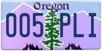 OR license plate 005PLI