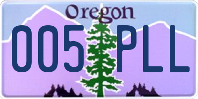 OR license plate 005PLL