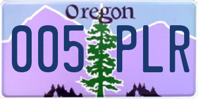 OR license plate 005PLR