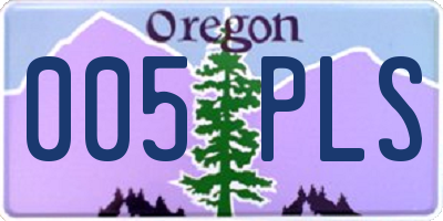 OR license plate 005PLS